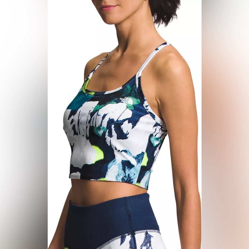 SOLD North Face - XL - Dune Sky Floral Navy Crop Tanklette Tank NEW - Picture 3 of 3